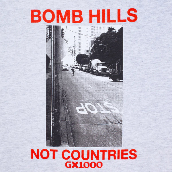GX1000 T-Shirt - Bomb Hills Not Countries - Ash