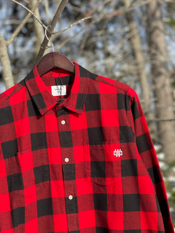 WORKING CLASS MONOGRAM CHECK FLANNEL - RED/BLACK