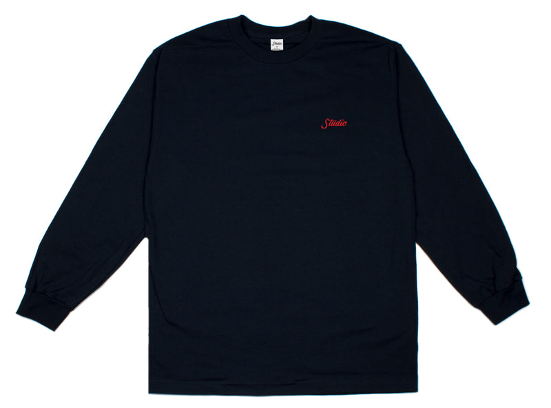 STUDIO SMALL SCRIPT L/S SHIRT - NAVY