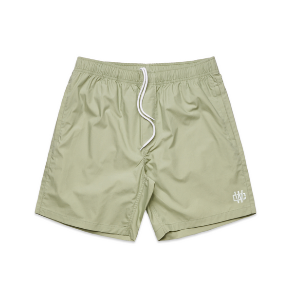 WORKING CLASS MONOGRAM BEACH SHORT - PISTACHIO/SILVER