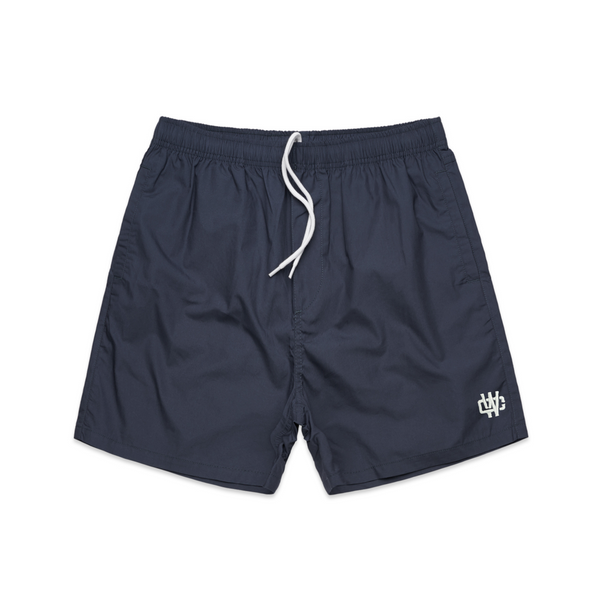 WORKING CLASS MONOGRAM BEACH SHORT - PETROL BLUE/SILVER