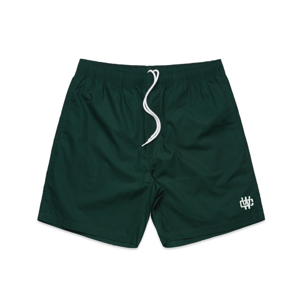 WORKING CLASS MONOGRAM BEACH SHORT - PINE GREEN/SILVER