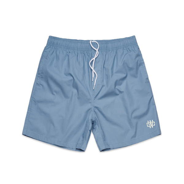 WORKING CLASS MONOGRAM BEACH SHORT - ATLANTIC BLUE/SILVER