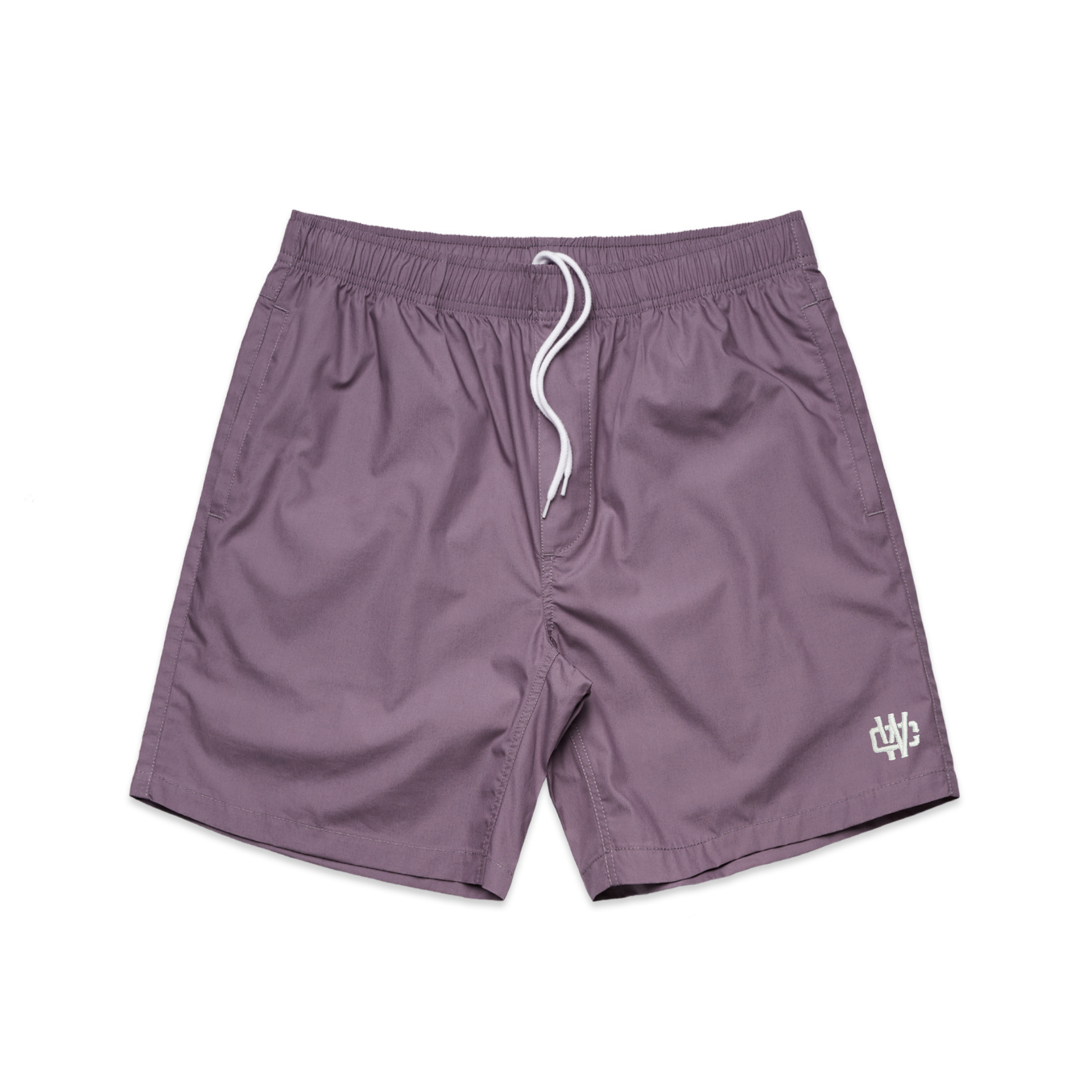 WORKING CLASS MONOGRAM BEACH SHORT - MAUVE/SILVER