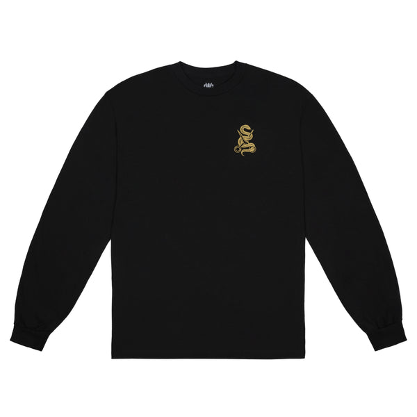 Snake & Scissors L/S Tee - Black/Gold