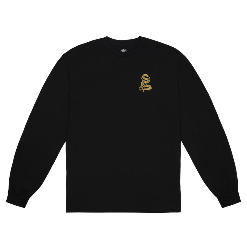 Snake & Scissors L/S Tee - Black/Gold