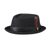Brixton Stout Pork Pie Hat - Black/Black