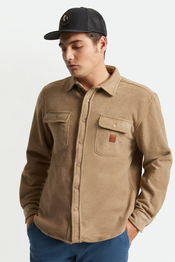 BRIXTON  BOWERY L/S ARCTIC STRETCH FLEECE - OATMEAL