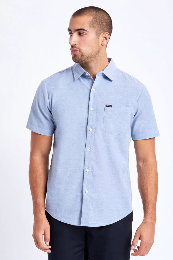 Brixton Charter Oxford S/S Woven Shirt - Light Blue Chambray