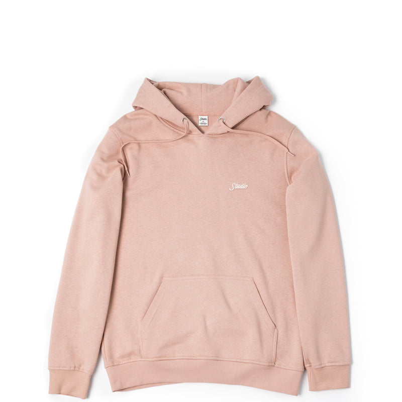 STUDIO SMALL SCRIPT HOODIE - DUSTY ROSE