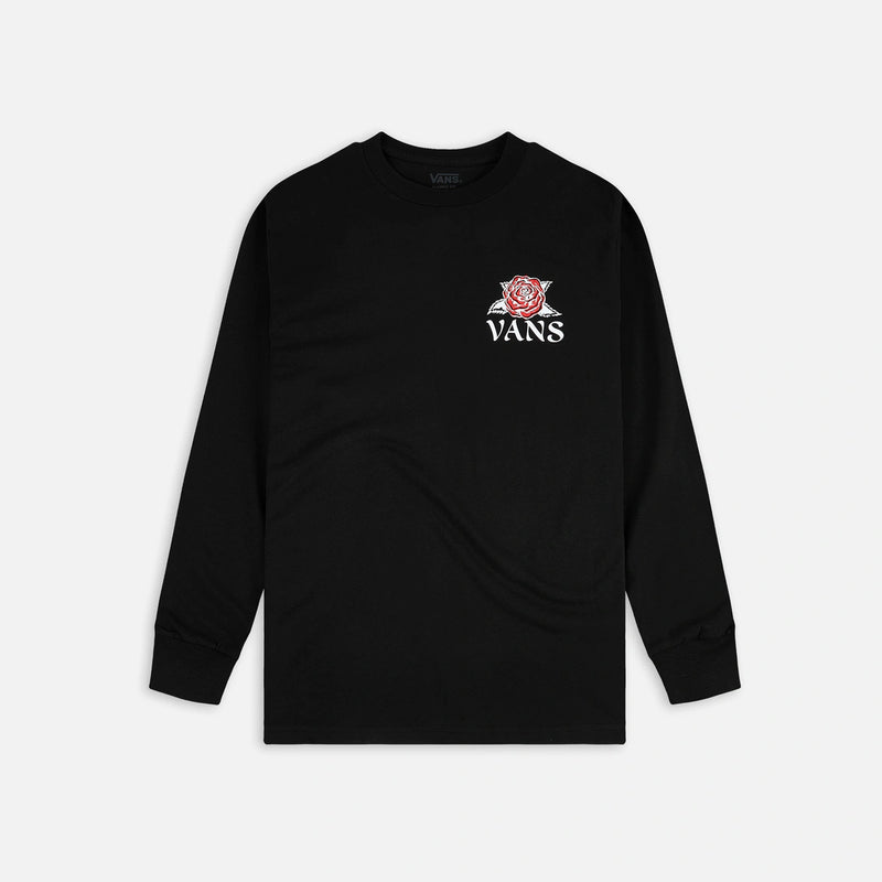 VANS TATTOO ROSE L/S TEE - BLACK