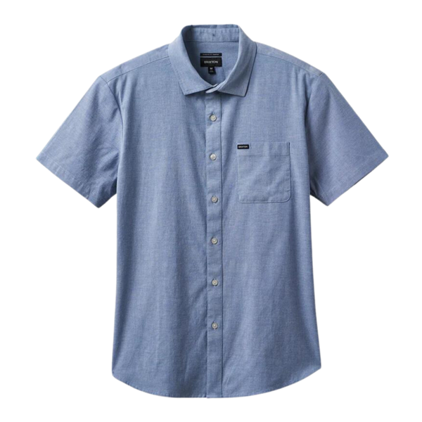 Brixton Charter Oxford S/S Woven Shirt - Light Blue Chambray