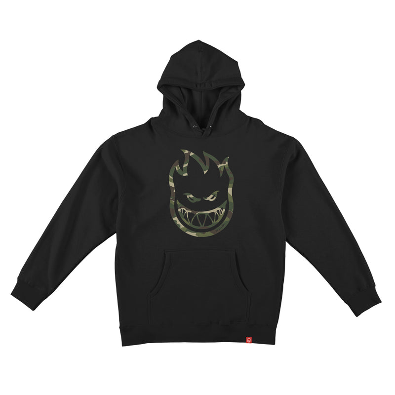 SPITFIRE BIGHEAD OUTLINE HOODIE - BLACK/CAMO