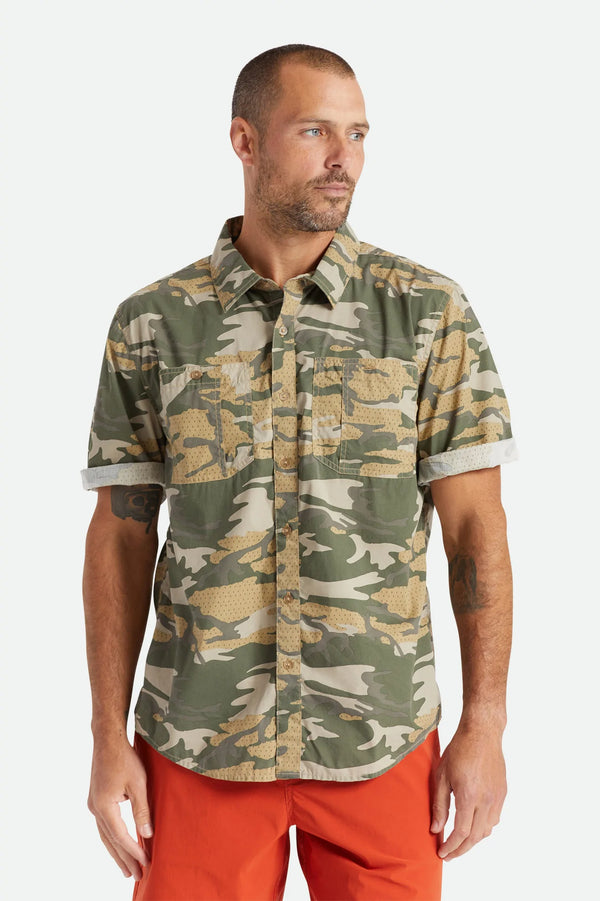 BRIXTON CHARTER UTILITY S/S WOVEN - TEAR DROP CAMO